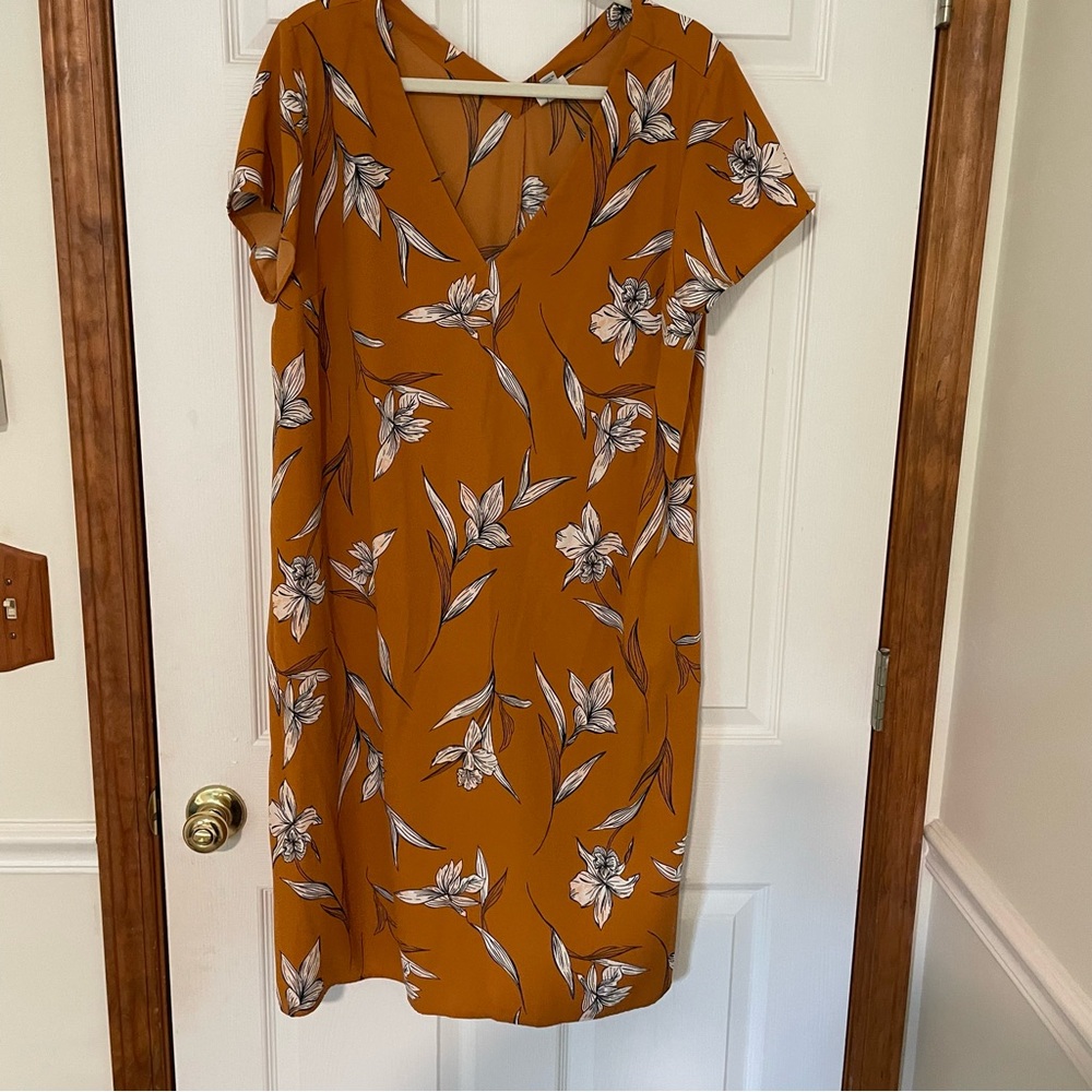 A New Day Mustard and White Floral Dress